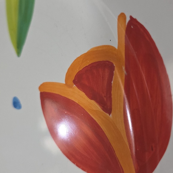 11" Italy L.V. vintage Tulip retired Plate Design Lillian Vernon. ... No Fan - Picture 3 of 12